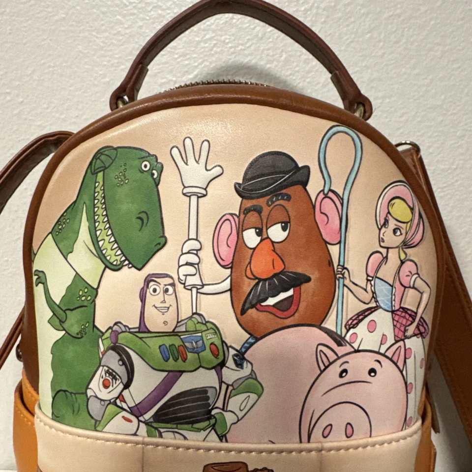 Disney Loungefly Toy Story Large Backpack With Crossbody Strap and wallet used - Image 4 of 4