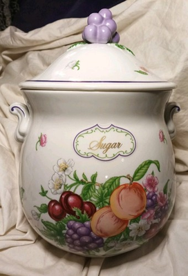 #ad #ad Lenox Orchard Giftware quot;Sugarquot; Canister and Lid 1993 $59.99