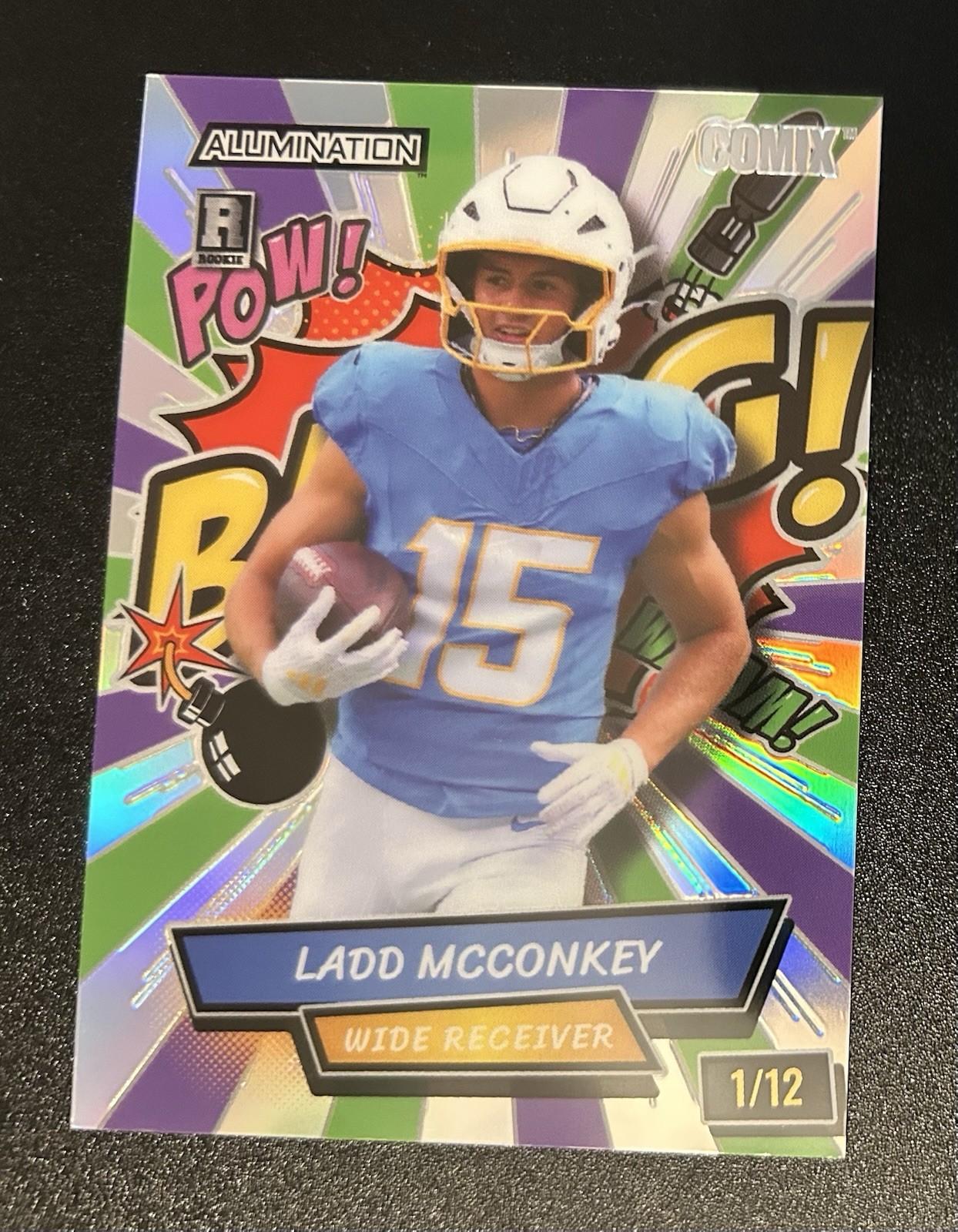 Ladd McConkey Wild Card Alumination Just the Hits Comix #LM Base