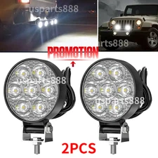 2 x 2.5'' LED Pod Truck OffRoad Tractor Spot Flood Lights Lamp 12V 24V ROUND