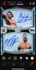 DIGITAL TOPPS WWE SLAM AJ Styles/Finn Balor BLUE DUAL SIGNATURE SR Read