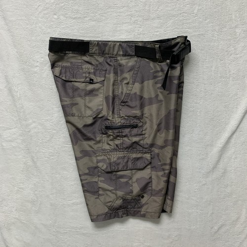 DENALI Cargo Shorts Mens 34 Green Camo Belted Lightweight Polyester - Picture 3 of 9