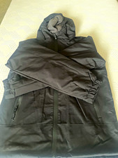 Unbranded Unisex Kids Black Hooded Full Zip Mid-Length Jacket Size L