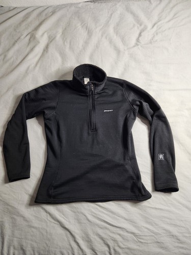 Patagonia Regulator R1 Waffle Fleece Jacket Womens Sz Medium Black 1/4 Zip 40115
