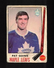 1969-70 PAT QUINN #186 ROOKIE OPC Key HALL OF FAME Coach/Star NHL Hockey Card RC. rookie card picture
