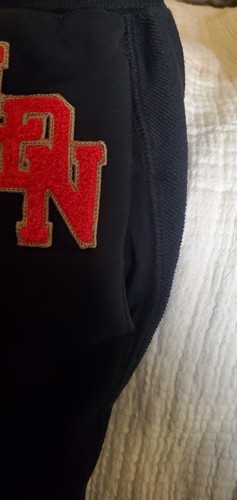 Burberry Kids Black Graphic Sweatpants Joggers With Red Patch Detail Sz 12 Y - Picture 7 of 11