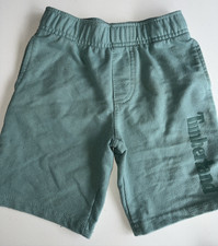 Timberland Fleece Shorts Boys 4 Years Green Drawstring Tree Logo Athletic Gym