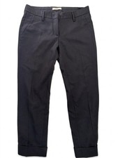 Prada Black Virgin Wool Twill Cuffed Dress Pants Regular Fit Size 40 VTG