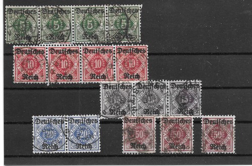 Dt.Reich - Dienstmarken Nr. 52 - 56 gest. Paare sehe Scan