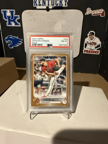 2022 Topps #509 Spencer Strider Gold 1909/2022 PSA 8 RC Braves