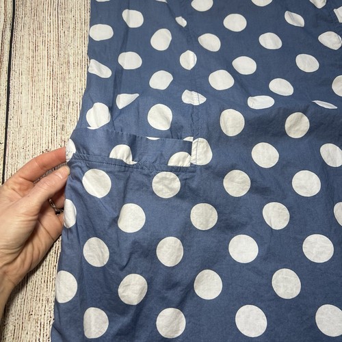 Eshakti Polka Dot Dress Blue White Halter Neck Womens Size 8 Medium Pockets - Picture 2 of 12