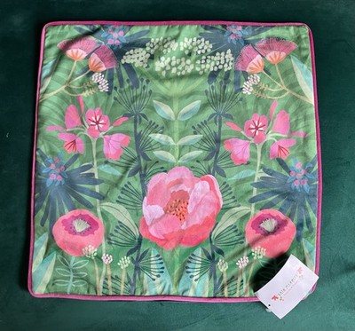 Kate Merritt Kissenbezug Frühlingsblüten ca. 41 x 41 Samtgefühl Blumenmuster neu mit Etikett