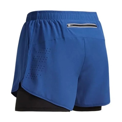 Mens Sports Shorts 2-in-1 Quick Dry Pockets Lined Running Training Novelty - Picture 4 of 17