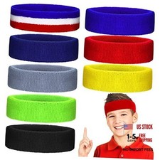 8 Pcs Boys Headbands for Sports Kids Sweatbands Youth Basketball Headbands