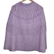 New Talbots Lavender Cable Knit Cape Women Women Size Medium