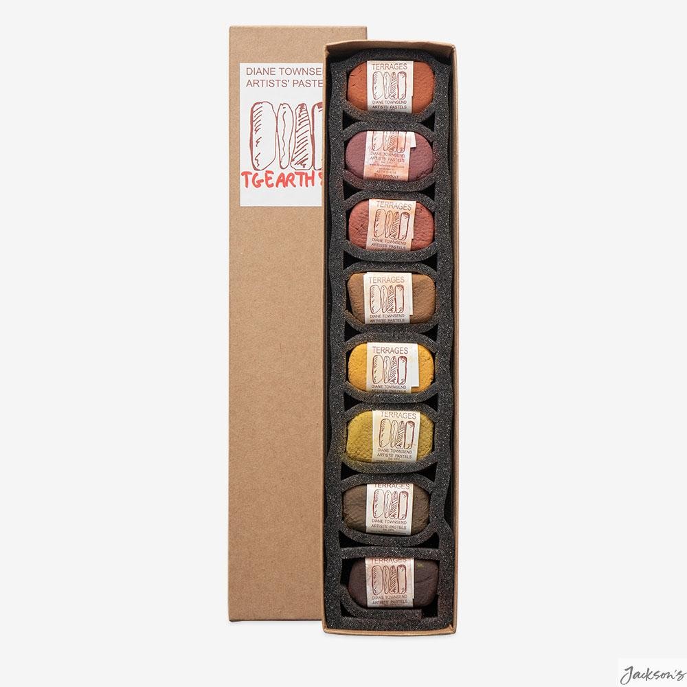 Diane Townsend Terrages Pastel Set Pumice Earth Colours 8 Pack For Artists