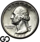1936-S Washington Quarter, Choice AU Tougher Date
