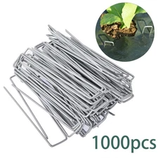 6" 11 Gauge 1000 Pack Landscape Staples Garden Stakes Galvanized Sod Staples