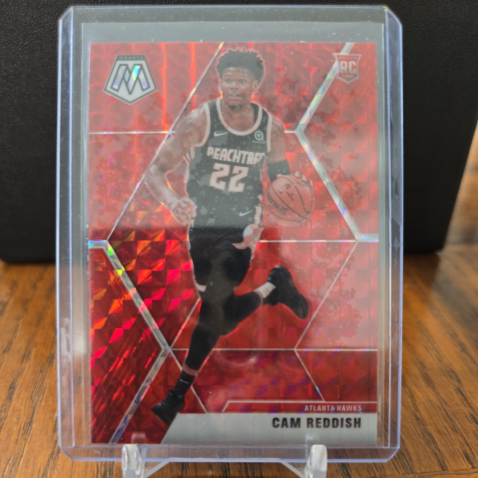 2019-20 NBA Panini Mosaic Red Wave #241 Cam Reddish ROOKIE RC - atlanta hawks 