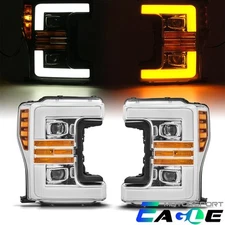 2017-2019 Ford F250/F350/F450 Chrome LED Sequential Signal Projector Headlights