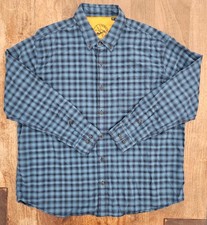 The Orvis Co Shirt Mens XXL Steel Blue & Black Plaid Long Sleeve Casual