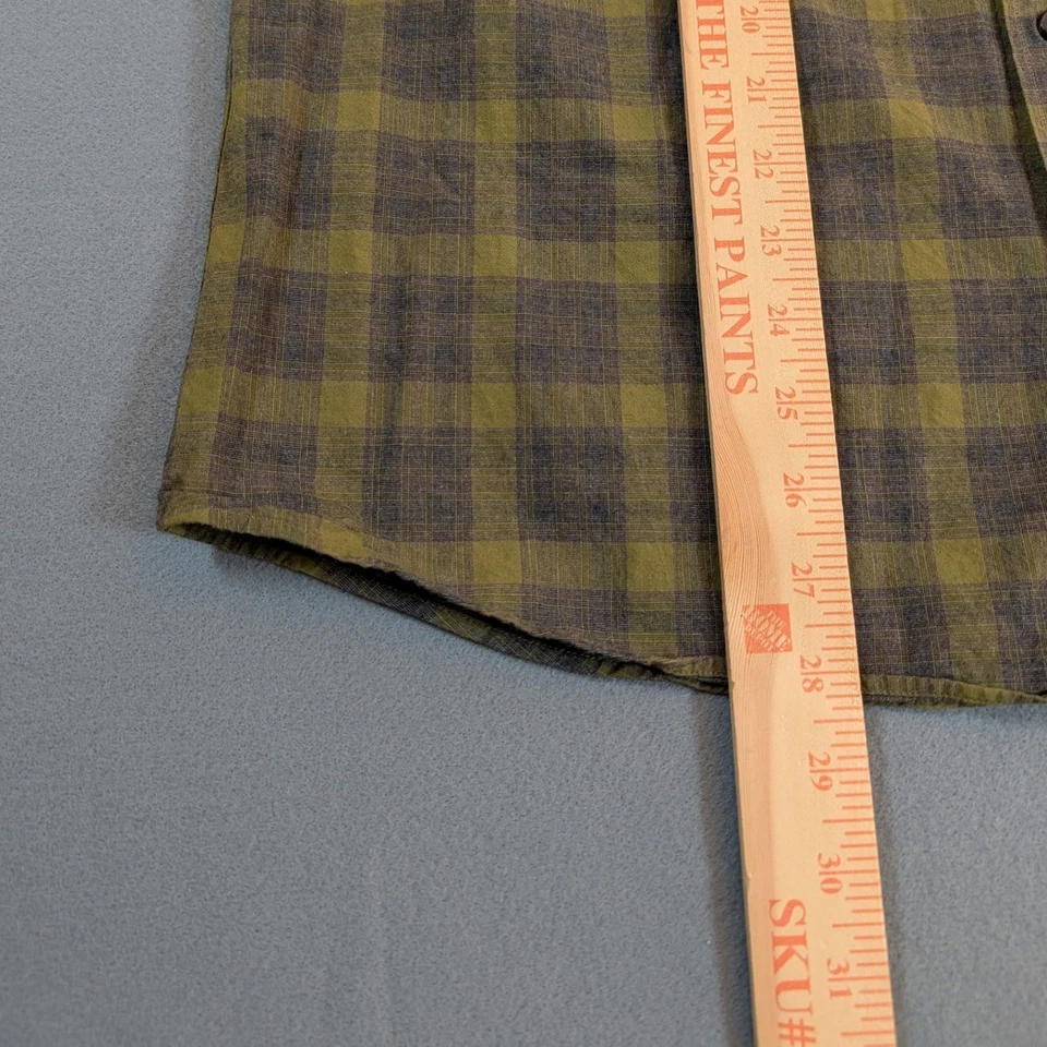 Camisa Billy Reid Para Hombres Manga Larga Ajuste Estándar A Cuadros Abotonada Talla Grande Foto 4 de 4