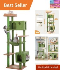 Spacious Indoor Cat Tree for Large Breeds - 72" High with 4 Sisal Scratch Posts