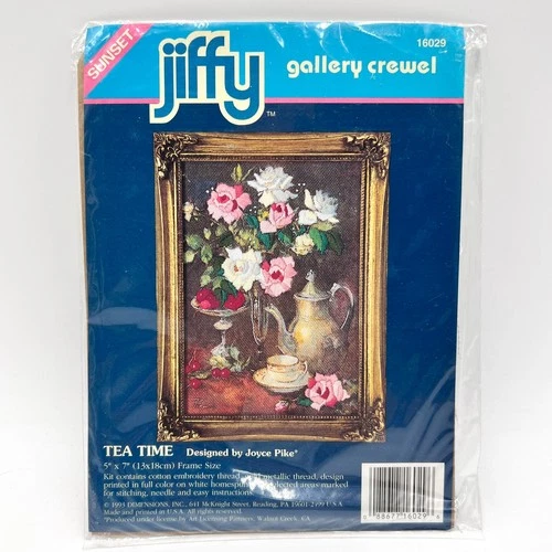 Sunset jiffy Gallery Crewel Tea Time 5" x 7"