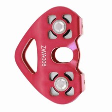 Red 30KN Dual Pulley Zip Line Rescue Cable Trolley Outdoor Rock Climbing