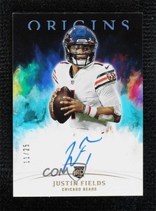 2021 Panini Origins Rookie Auto Turquoise /25 Justin Fields #RA-JF Auto RC
