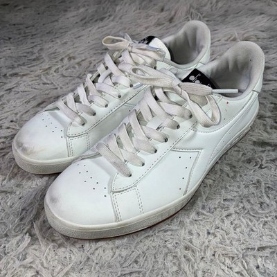 Diadora Game Low P Leather Sneakers 7.5US White Men's Excellent Condition