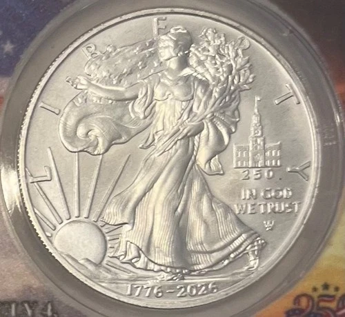 1776-2026-D Silver Eagle Overstrike INDEPENDENCE PRIVY  ANACS MS 70 FS 🇺🇸 image 2