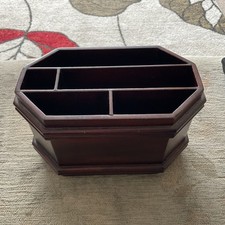  Mahogany Wooden Desk Tidy, Organiser, Storage. 5 compartment.