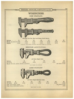 1899 PAPER AD 3 PG Sheffy Stillson Trimo Brown's Hercules Coes' Wrench Acme Call
