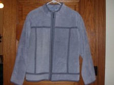 Vintage Cabala's Ladies Leather Full Zipper Gray Jacket Size M