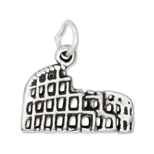 Coliseum Colosseum Roman Rome Italy 925 Solid Sterling Silver Charm Pendant