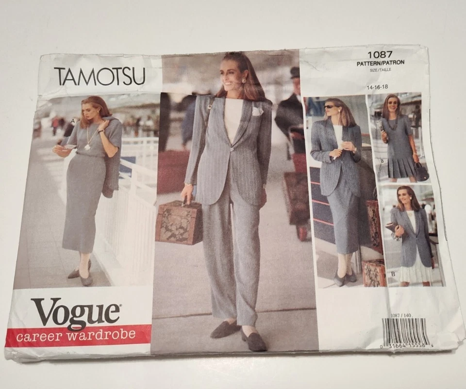 DOS patrones de costura Vogue CARRERA: Anne Klein ll 2729 12-16 y 1087 14-18 SIN CORTAR Foto 3 de 4
