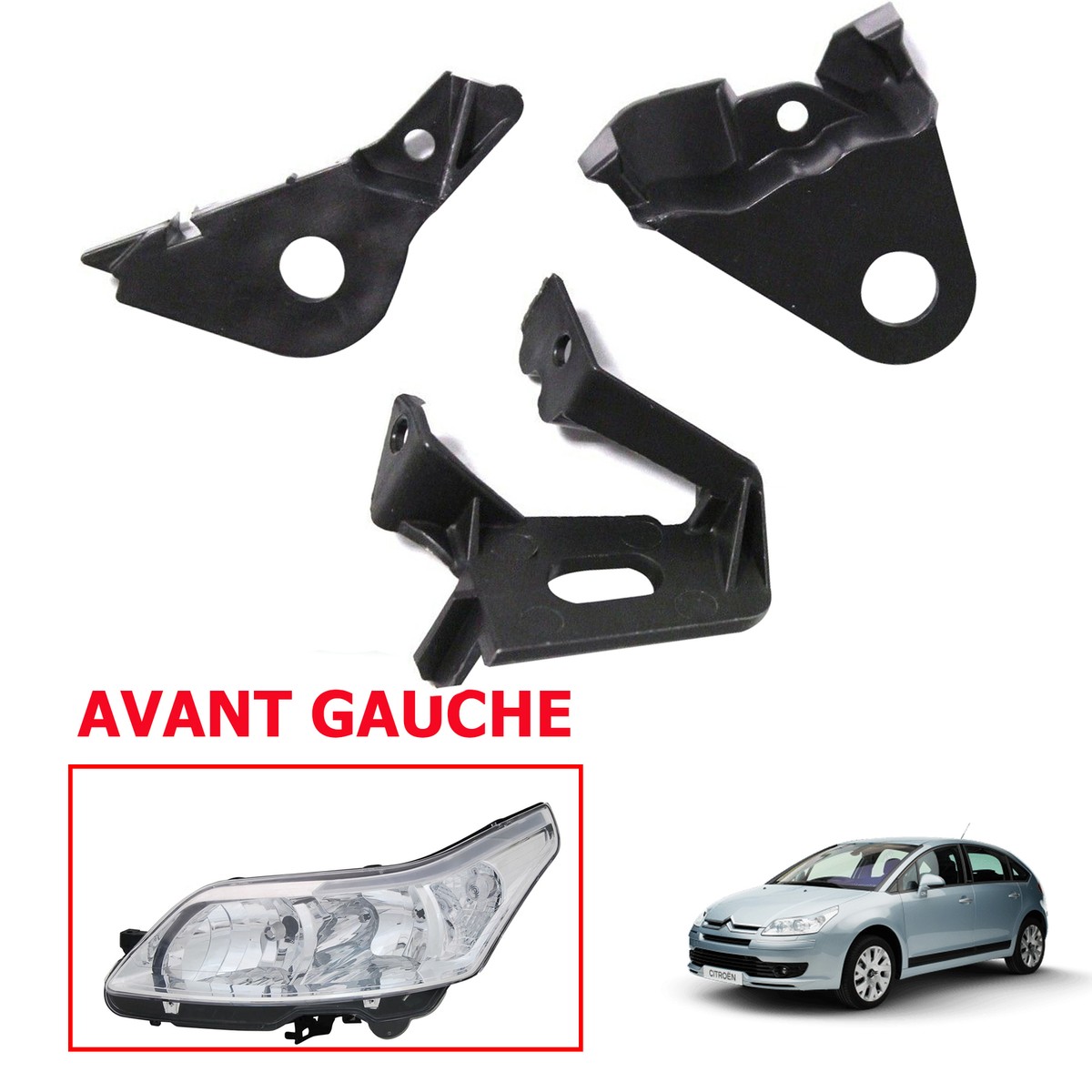 Kit Réparation Patte Phare Avant Gauche Pour Citroën C4 I Et Coupé 2004-2011 - 621283