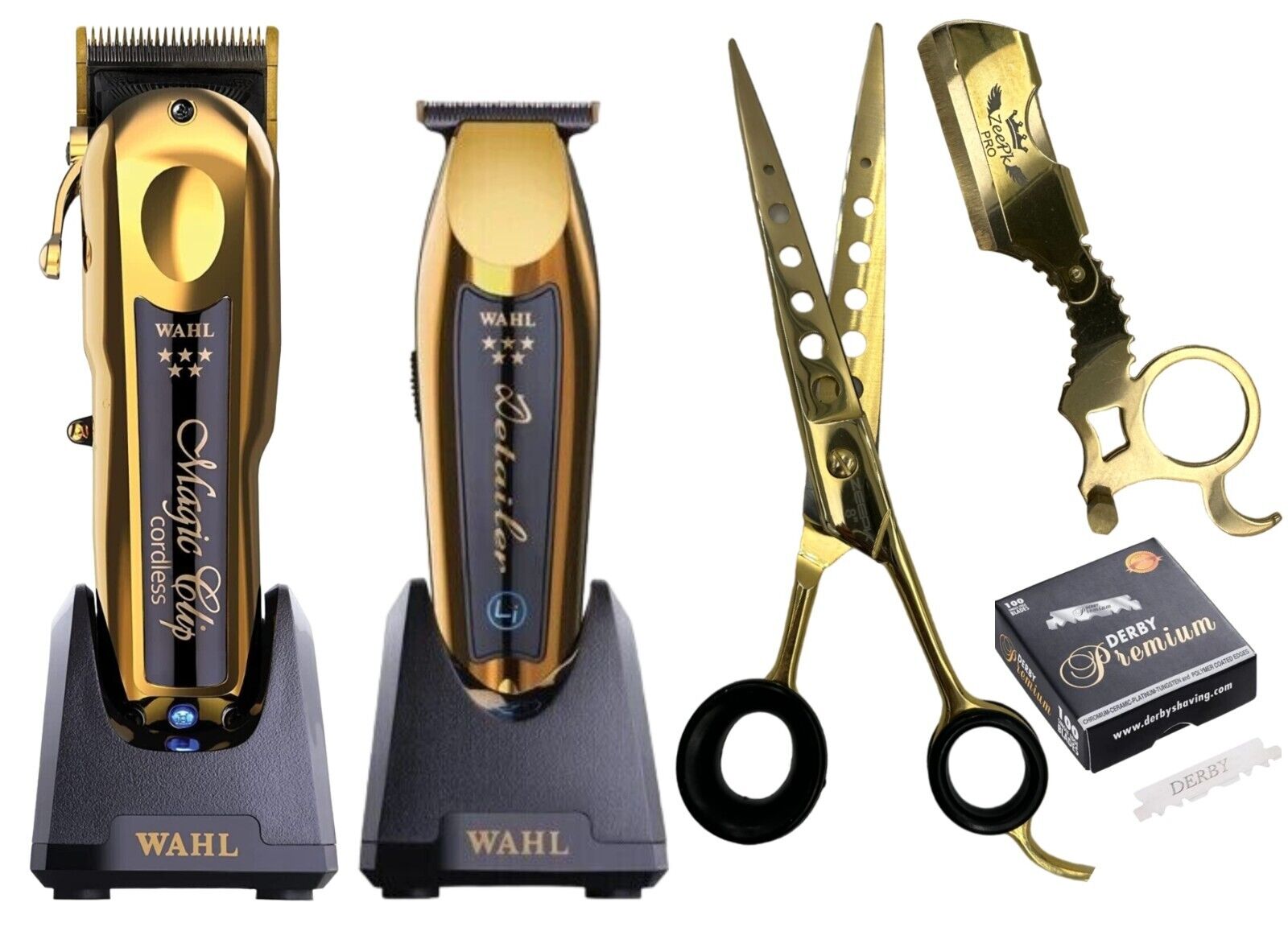 Wahl Professional 5 Star Gold Cordless Magic Clip & Detailer Bundle wi –  BarberNation