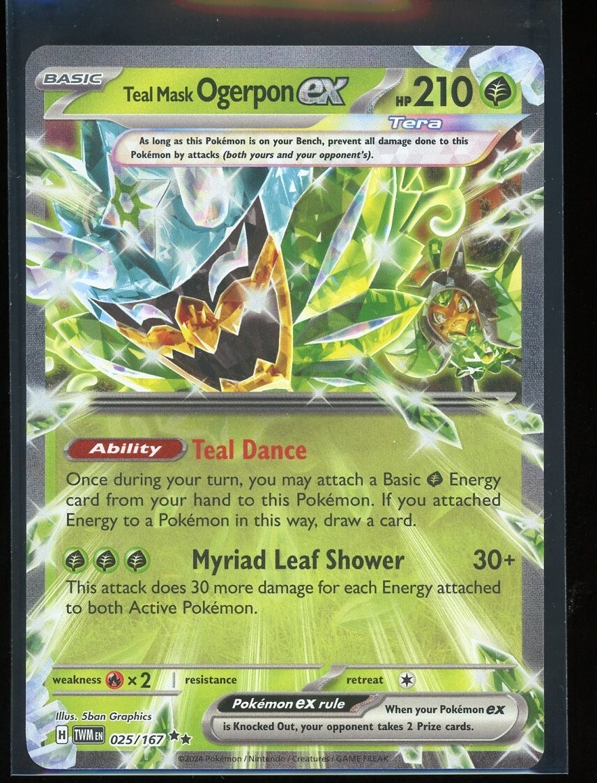 Teal Mask Ogerpon ex 2024 Pokemon Twilight Masquerade 025/167
