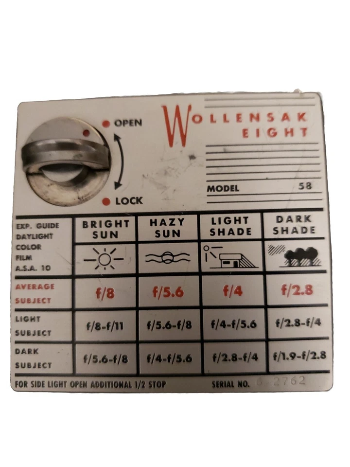 Wollensak 8 Model 58 Vintage Movie Camera With Handle & 2 lens - Image 3 of 4