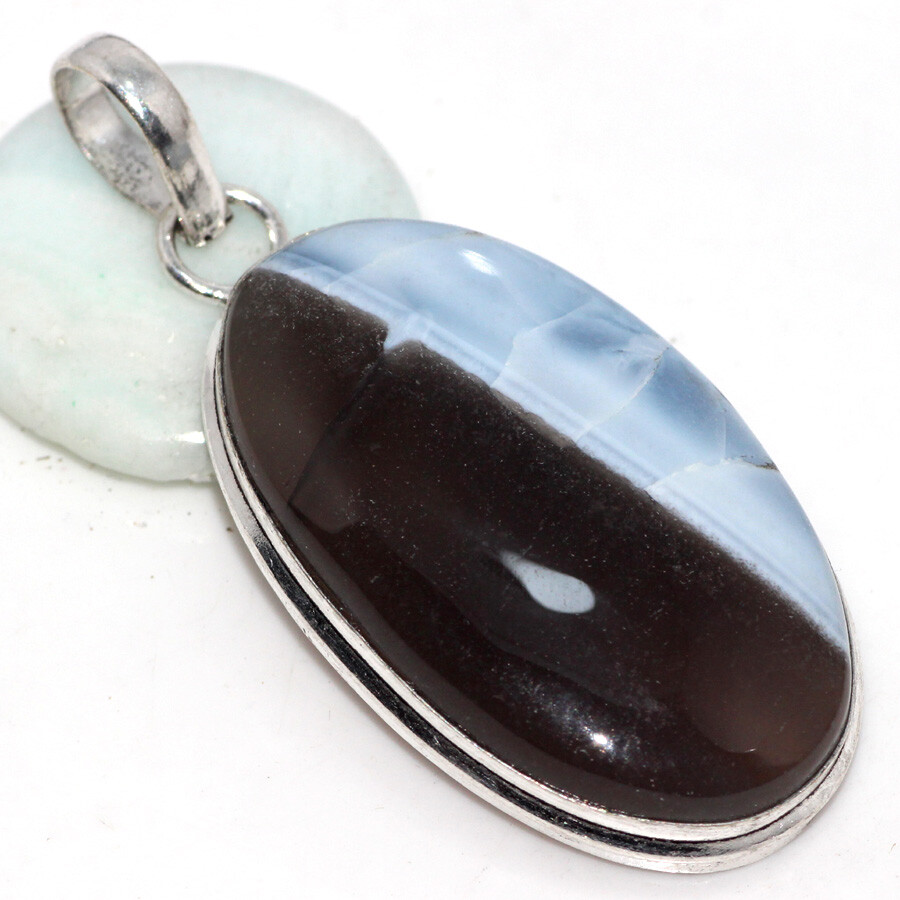 Owhyee Blue Opal 925 Silver Plated Gemstone Pendant 2