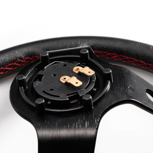 MUGEN Racing Car Steering Wheel Horn Button +Carbon Fiber Edge Red - Picture 3 of 5