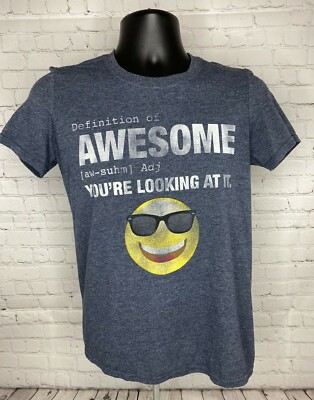 Savvy Mens Definition of Awesome T-Shirt Blue Size Small
