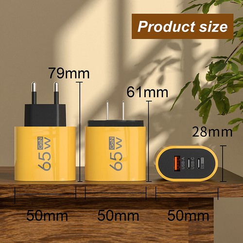 65W GaN Charger PD Fast Charge Type C USB Phone Charger For IPhone 15 14 Samsung - 第 10/14 張圖片