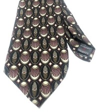 Robert Talbot Studio Parisian Necktie Hand Sewn Silk Black Burgundy Made in USA