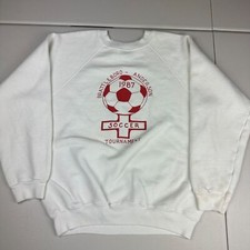 Vintage Soccer 80s Sweat Shirt Sweater Crew Neck Battleboro Men Usa Made Large