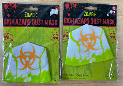 Zombie BIOHAZARD MASK Cloth FACE MASK COSTUME Halloween Lot of 2 Cosplay
