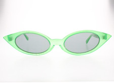 Vintage L.G. 8558 Clear Green Cat Eye Sunglasses 1950s Made in France BENT 