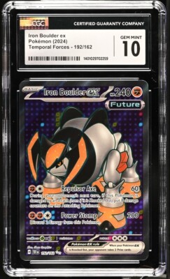 CGC Gem Mint 10 Iron Boulder ex 192/162 Pokémon Temporal Forces